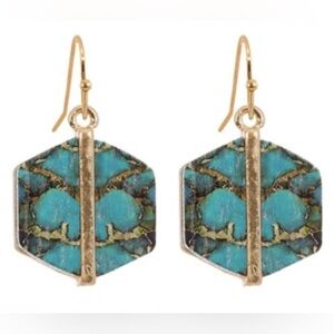 Elegant Turquoise and Gold Earrings